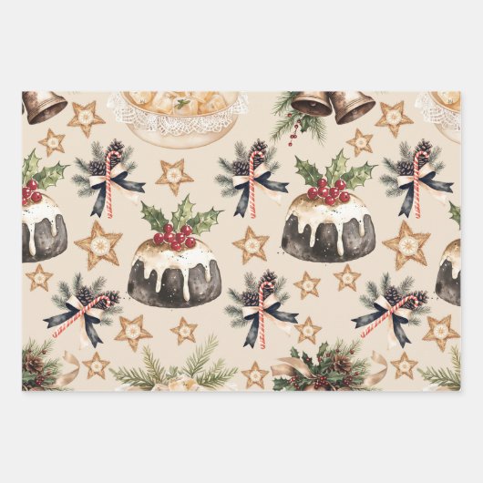 Vintage Cozy Christmas Geschenkpapier Set (Vorderseite 3)