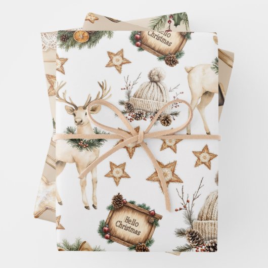 Vintage Cozy Christmas Geschenkpapier Set (Beispiel)