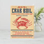 Vintage Crab Boil-Party Einladungen (Stehend Vorderseite)