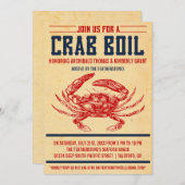 Vintage Crab Boil-Party Einladungen (Vorne/Hinten)