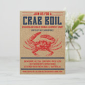 Vintage Crab Boil-Party Einladungen (Stehend Vorderseite)