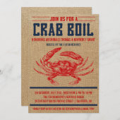 Vintage Crab Boil-Party Einladungen (Vorne/Hinten)