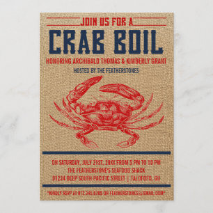 Vintage Crab Boil-Party Einladungen