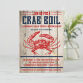 Vintage Crab Boil-Party Einladungen (Stehend Vorderseite)