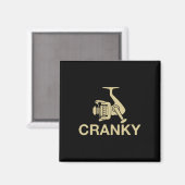 Vintage Crankit Angelköder Cranky Lustiger Fischer Magnet (Vorderseite/Rückseite)