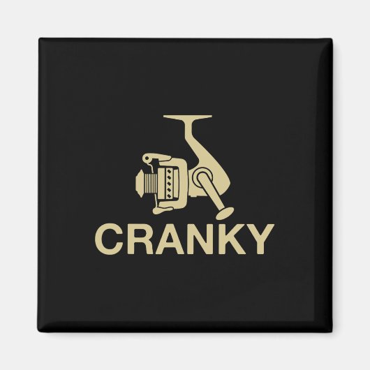 Vintage Crankit Angelköder Cranky Lustiger Fischer Magnet (Vorne)