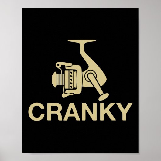 Vintage Crankit Angelköder Cranky Lustiger Fischer Poster (Vorne)