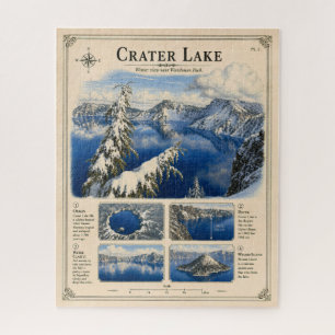 Vintage Crater Lake Winterlandschaft Puzzle