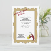 Vintage Crawfish Lilie Geburtstag Weiß Einladung (Stehend Vorderseite)