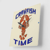 Vintage Crawfish Time Clock Quadratische Wanduhr (Winkel)