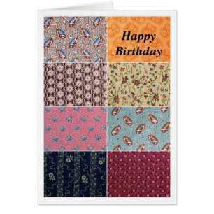 Vintage Crazy Quilt Alles Gute zum Geburtstag