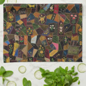 Vintage Crazy Quilt Geschirrtuch (Gefaltet)