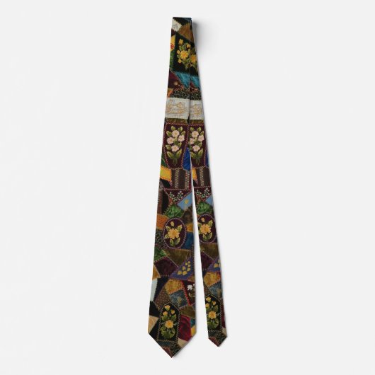 Vintage Crazy Quilt Krawatte (Vorderseite)