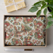 Vintage Cream Christmas Santa Claus Pattern Seidenpapier (Geschenk)