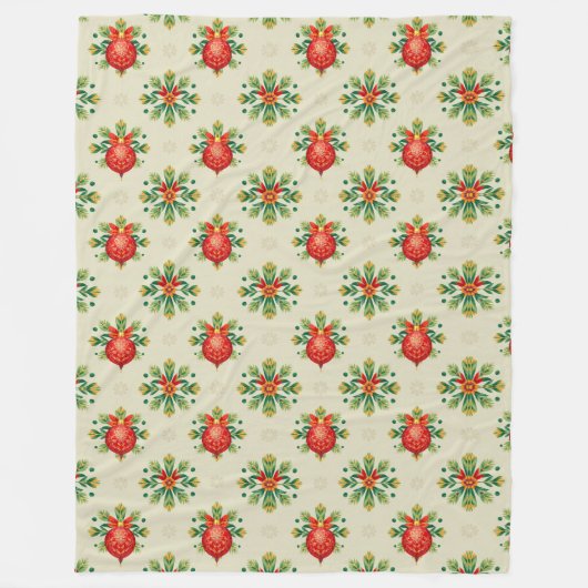 Vintage Cream Christmas Throw Blanket Fleecedecke (Vorderseite)