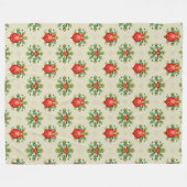 Vintage Cream Christmas Throw Blanket Fleecedecke (Vorderseite (Horizontal))