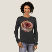 Vintage Cream & Pink Rose Bloom Long Sleeve Tee (Volle Vorderseite)