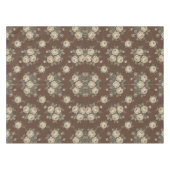 Vintage Cream Roses on Mocha Brown Pattern Tischdecke (Vorderseite (Horizontal))