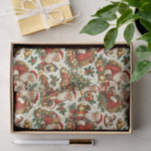 Vintage Cream Weihnachtsmann Muster Seidenpapier (Geschenk)