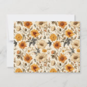 Vintage-Cream-Wildflower-Schreibwarennote Karte (Rückseite)