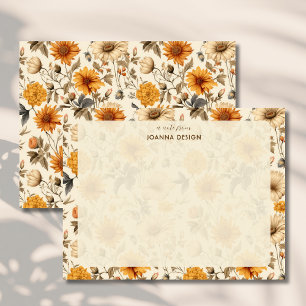 Vintage-Cream-Wildflower-Schreibwarennote Karte
