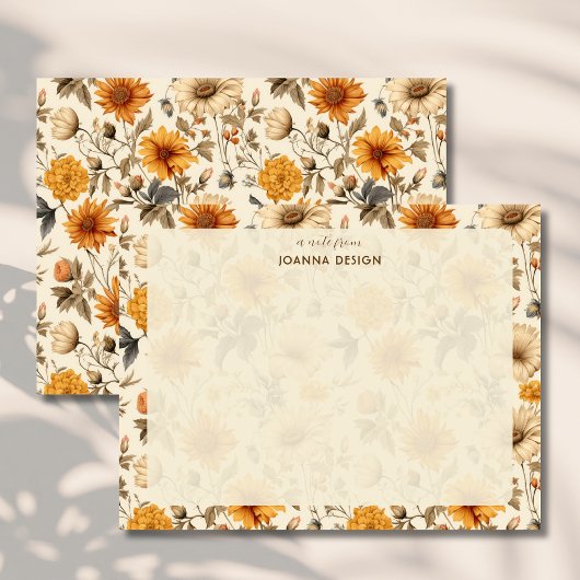 Vintage-Cream-Wildflower-Schreibwarennote Karte
