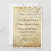 VINTAGE CREAM-WIRBEL/LUXE-CHAMPAGNE-SHIMMER-PAPIER EINLADUNG (Rückseite)