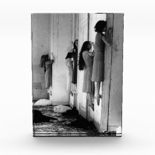 Vintage Creepie besessen Frauen Postkarte Fotoblock