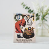 Vintage Creepie Weihnachts-Weihnachtskarte Postkarte (Stehend Vorderseite)