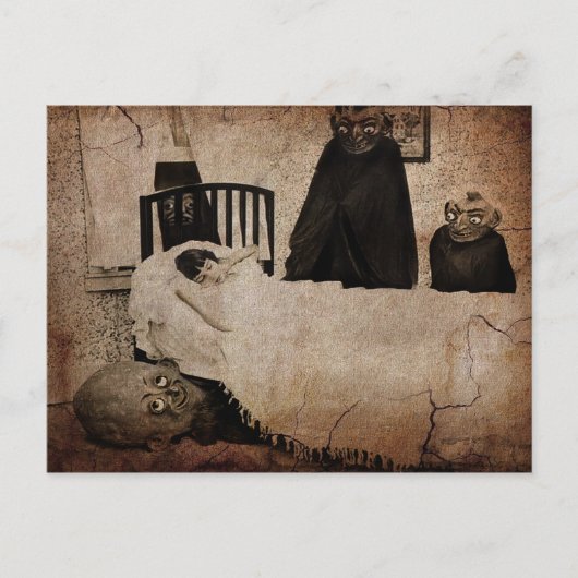 Vintage Creepy Boogeyman Postkarte (Vorderseite)