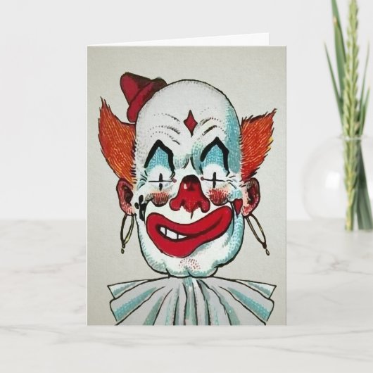 Vintage Creepy Clown Geburtstagskarte Feiertagskarte (Vorderseite)