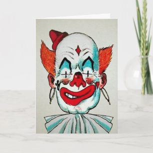 Vintage Creepy Clown Geburtstagskarte Feiertagskarte