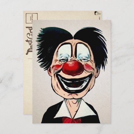 Vintage Creepy Clown Postkarte (Vorne/Hinten)
