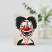 Vintage Creepy Clown Postkarte (Stehend Vorderseite)