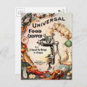 Vintage Creepy Food Chopper und Postkarte (Vorne/Hinten)