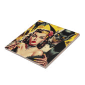 Vintage Creepy Girl Fliese (Seite)