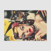 Vintage Creepy Girl Seidenpapier (Vorderseite)