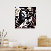 Vintage Creepy-Horror-Frau Poster (Küche)