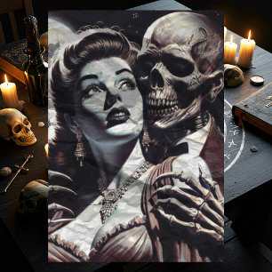 Vintage Creepy-Horror-Frau Seidenpapier