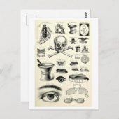 Vintage Creepy Illustration Postkarte (Vorne/Hinten)