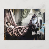 Vintage Creepy Santa Foto Postkarte (Vorderseite)