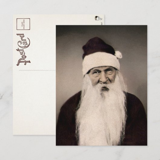 Vintage Creepy Santa Foto Postkarte (Vorne/Hinten)
