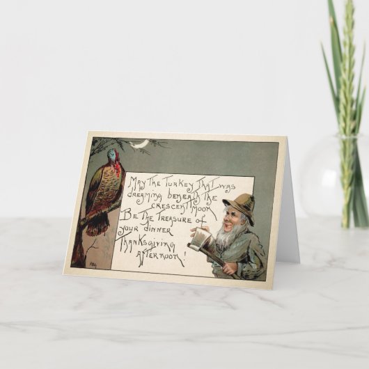 Vintage Creepy Thanksgiving Card Feiertagskarte (Vorderseite)