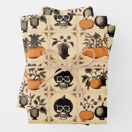 Vintage Creepy Touch Halloween Geschenkpapier Set (Beispiel)