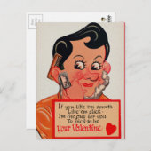 Vintage Creepy Valentine Postkarte (Vorne/Hinten)