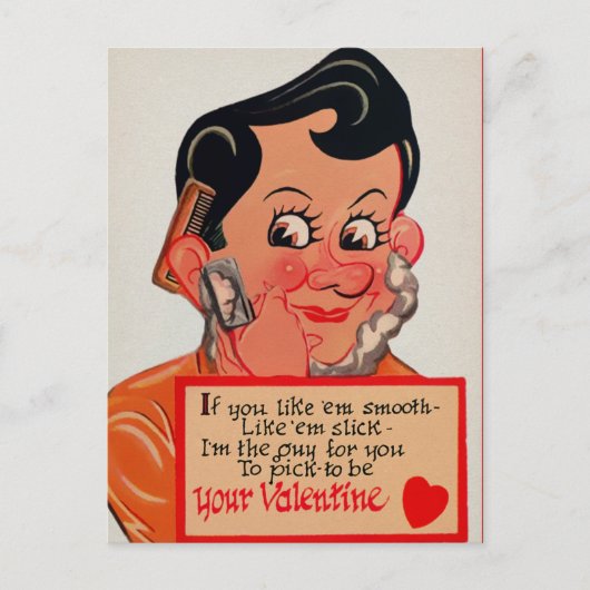 Vintage Creepy Valentine Postkarte (Vorderseite)
