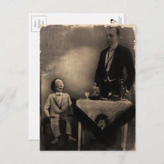 Vintage Creepy Ventriloquist Dummy Postcard Postkarte (Vorne/Hinten)