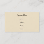 Vintage Creme-Business-Karte Visitenkarte (Rückseite)