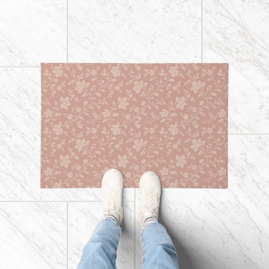 Vintage Creme Florals - Elegante Romantik Fußmatte (Indoor)