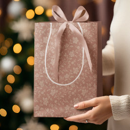 Vintage Creme Florals - Elegante Romantik Mittlere Geschenktüte